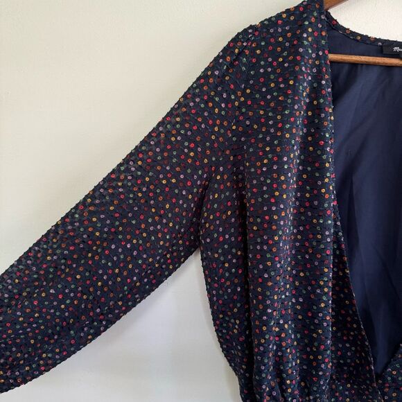 Women's Navy Polka Dot Blouse - Picture 8 of 14